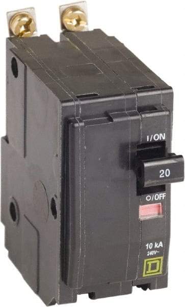 Square D - 20 Amp, 240 VAC, 2 Pole, Bolt On Miniature Circuit Breaker - 14-8 AWG - Industrial Tool & Supply