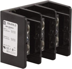 Square D - 3 Poles, 255 (Copper) Amp, Phenolic Power Distribution Block - 600 VAC, 1 Primary Connection - Industrial Tool & Supply
