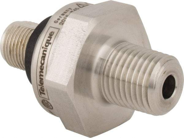 Telemecanique Sensors - 1/4-18 NPT (Male) Connector, 12 to 24 VDC, 300 psi Sensor, Shock and Vibration Resistant, Control Circuit Pressure Sensor - 26mm Long x 30mm Wide, IP65, IP67, IP69, For Use with OsiSense XM - Industrial Tool & Supply