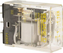 Square D - Electromechanical Plug-in General Purpose Relay - 12 Amp at 240 VAC, SPDT, 12 VDC - Industrial Tool & Supply