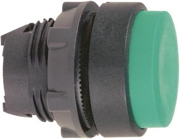 Schneider Electric - 22mm Mount Hole, Extended Straight, Pushbutton Switch Only - Round, Green Pushbutton, Nonilluminated, Momentary (MO) - Industrial Tool & Supply