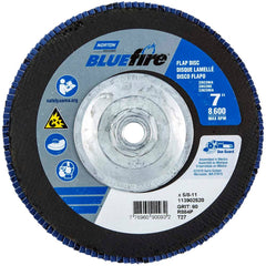 Norton - 7" 60 Grit 5/8-11 Center Hole Type 27 Zirconia Alumina Flap Disc - Industrial Tool & Supply