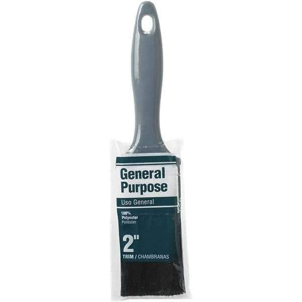 Rubberset - 2" Flat Synthetic Trim Brush - Plastic Beavertail Handle - Industrial Tool & Supply