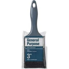 Rubberset - 3" Flat Synthetic Trim Brush - Plastic Beavertail Handle - Industrial Tool & Supply