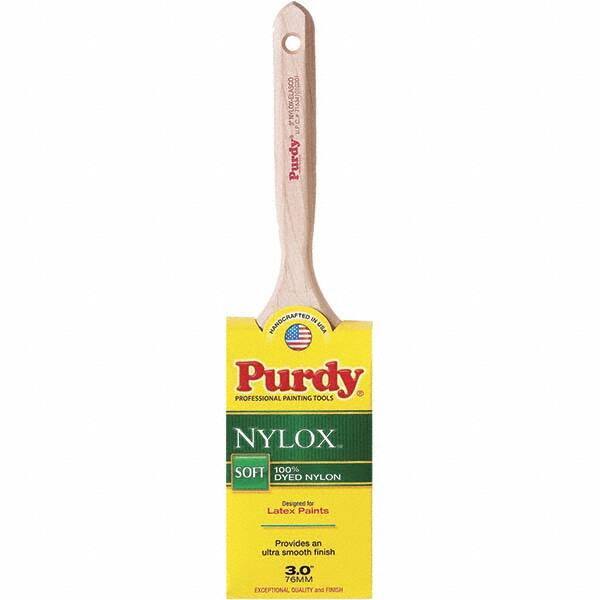 Purdy - 3" Flat Synthetic Trim Brush - Wood Fluted Handle - Industrial Tool & Supply