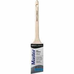 Bestt-Liebco - 2" Angled Nylon/Polyester Sash Brush - Wood Rattail Handle - Industrial Tool & Supply