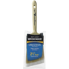 Bestt-Liebco - 2-1/2" Angled Synthetic Sash Brush - Wood Short Handle - Industrial Tool & Supply