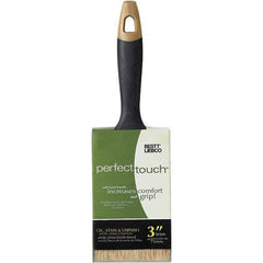 Rubberset - 3" Flat Hog Trim Brush - Wood Beavertail Handle - Industrial Tool & Supply