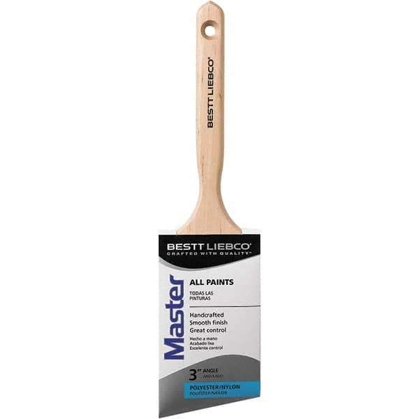 Bestt-Liebco - 3" Flat Nylon/Polyester Trim Brush - Wood Beavertail Handle - Industrial Tool & Supply