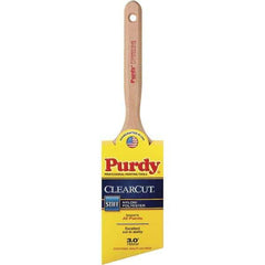 Purdy - 3" Angled Nylon/Polyester Trim Brush - Wood Fluted Handle - Industrial Tool & Supply