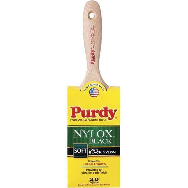 Purdy - 3" Flat Synthetic Wall Brush - 3-7/16" Bristle Length, 3-7/16" Wood Flat Handle - Industrial Tool & Supply