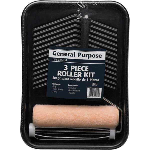 Bestt-Liebco - 3/8" Nap, Mini Roller Kit - 9" Wide, Includes Paint Tray, Roller Cover & Frame - Industrial Tool & Supply