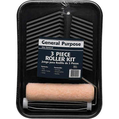 Bestt-Liebco - 3/8" Nap, Mini Roller Kit - 9" Wide, Includes Paint Tray, Roller Cover & Frame - Industrial Tool & Supply