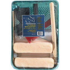 Bestt-Liebco - 12" Long, 3/8" Nap, Mini Roller Kit - 9" Wide, Metal Frame, Includes Paint Tray, Roller Cover & Frame - Industrial Tool & Supply