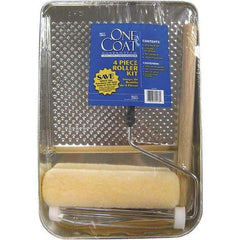 Bestt-Liebco - 12" Long, 3/8" Nap, Mini Roller Kit - 9" Wide, Metal Frame, Includes Paint Tray, Roller Cover & Frame - Industrial Tool & Supply