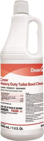 Diversey - 32 oz Squeeze Bottle Liquid Toilet Bowl Cleaner - Mint Scent, Nonacidic, Toilets - Industrial Tool & Supply