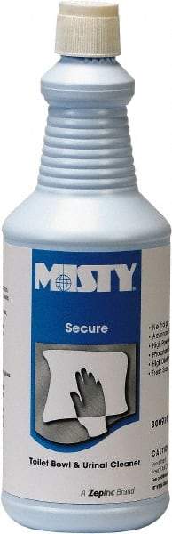 Misty - 32 oz Bottle Liquid Toilet Bowl Cleaner - Mint Scent, Disinfectant, Nonacidic, Toilets - Industrial Tool & Supply