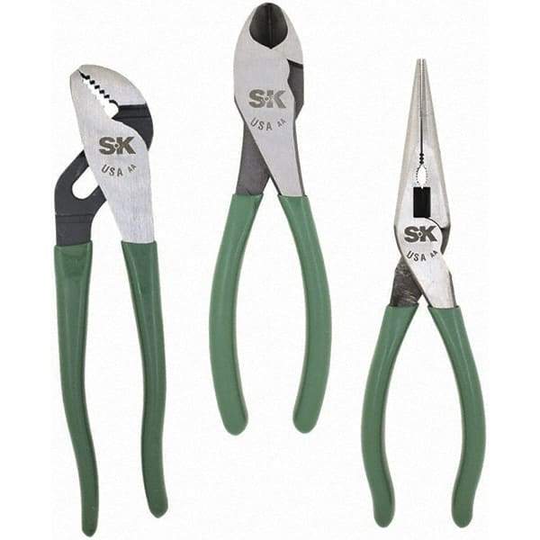 SK - Plier Sets - 3PC 8"LN 10"T/G 8"HD PUMP PLIER SET - Industrial Tool & Supply