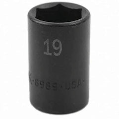 SK - Impact Socket - 3/8"DR 6PT 19MM SEMI-DEEP IMPACT SOCKET - Industrial Tool & Supply