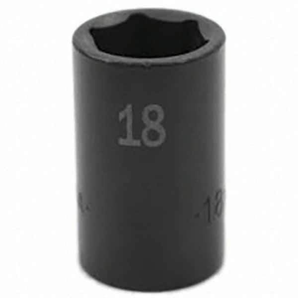 SK - Impact Socket - 3/8"DR 6PT 18MM SEMI-DEEP IMPACT SOCKET - Industrial Tool & Supply