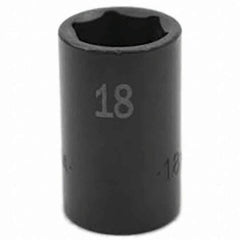 SK - Impact Socket - 3/8"DR 6PT 18MM SEMI-DEEP IMPACT SOCKET - Industrial Tool & Supply