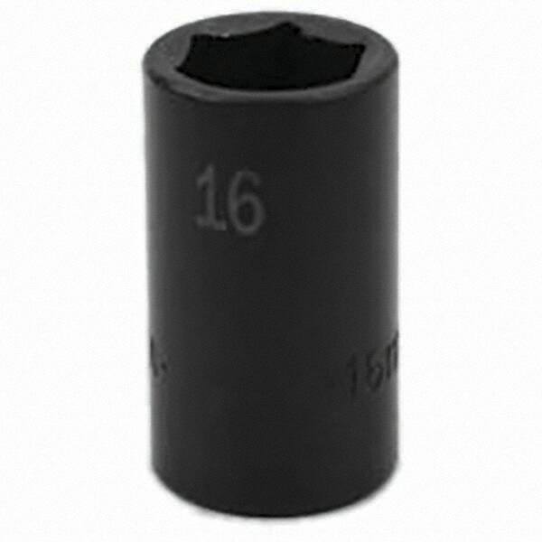 SK - Impact Socket - 3/8"DR 6PT 16MM SEMI-DEEP IMPACT SOCKET - Industrial Tool & Supply
