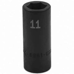 SK - Impact Socket - 3/8"DR 6PT 11MM SEMI-DEEP IMPACT SOCKET - Industrial Tool & Supply