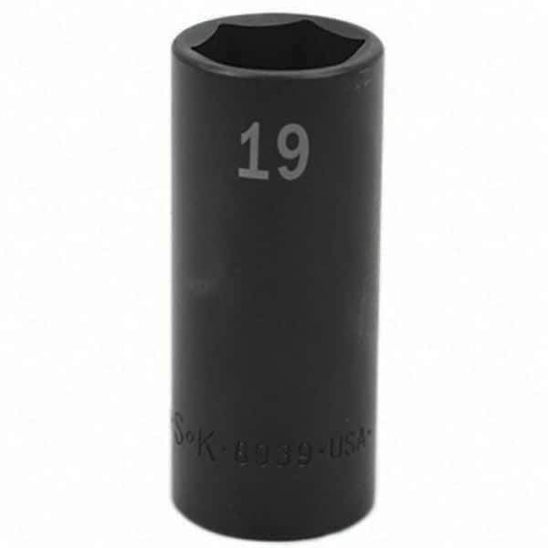 SK - Impact Socket - 3/8"DR 19MM DEEP IMPACT SOCKET - Industrial Tool & Supply