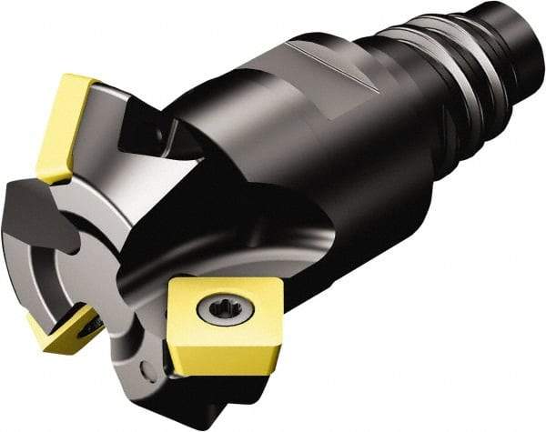 Sandvik Coromant - 12mm Cut Diam, 15.5mm Arbor Hole, 5.47mm Max Depth of Cut, 45° Indexable Chamfer & Angle Face Mill - 1 Insert, 495-09T3M-XL Insert, Right Hand Cut, Through Coolant, Series CoroMill 495 - Industrial Tool & Supply
