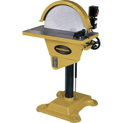 Jet - 20" Diam, 1,720 RPM, Single Phase Disc Sanding Machines - 10-1/2" Long Table x 27-1/2" Table Width, - Industrial Tool & Supply