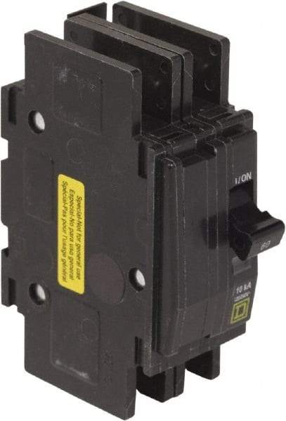 Square D - 60 Amp, 120/240 VAC, 2 Pole, DIN Rail Mounted, Flush Mount, Surface Mount Miniature Circuit Breaker - Thermal Magnetic Trip, 10 kA at 120/240 VAC Breaking Capacity, 14-2 (Aluminum), 14-2 (Copper) AWG, 74mm Deep x 103mm High x 19mm Wide - Industrial Tool & Supply