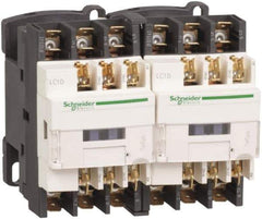 Schneider Electric - 3 Pole, 220 Coil VAC at 50/60 Hz, 12 Amp at 440 VAC, Reversible IEC Contactor - 1 Phase hp: 1 at 115 VAC, 2 at 230/240 VAC, 3 Phase hp: 10 at 575/600 VAC, 3 at 200/208 VAC, 3 at 230/240 VAC, 7.5 at 460/480 VAC - Industrial Tool & Supply
