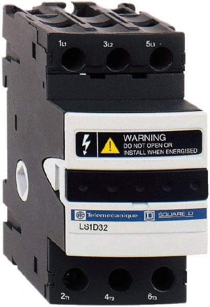 Schneider Electric - 3 Pole, 690 Volt, 25 Amp, DIN Rail Mount Fuse Holder - Compatible with 38mm Long x 45mm Wide and 10mm Diameter Fuse - Industrial Tool & Supply
