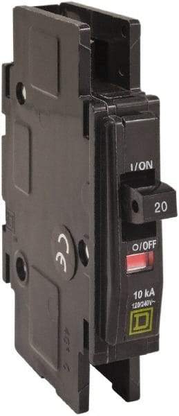 Square D - 30 Amp, 120/240 VAC, 1 Pole, DIN Rail Mounted, Flush Mount, Surface Mount Miniature Circuit Breaker - Thermal Magnetic Trip, 10 kA at 120/240 VAC Breaking Capacity, 14-2 (Aluminum), 14-2 (Copper) AWG, 74mm Deep x 103mm High x 19mm Wide - Industrial Tool & Supply