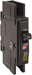 Square D - 45 Amp, 120/240 VAC, 1 Pole, DIN Rail Mounted, Flush Mount, Surface Mount Miniature Circuit Breaker - Thermal Magnetic Trip, 10 kA at 120/240 VAC Breaking Capacity, 14-2 (Aluminum), 14-2 (Copper) AWG, 74mm Deep x 103mm High x 19mm Wide - Industrial Tool & Supply