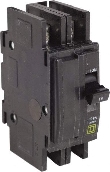 Square D - 10 Amp, 240 VAC, 2 Pole, Panel Mount Miniature Circuit Breaker - 14-2 AWG - Industrial Tool & Supply