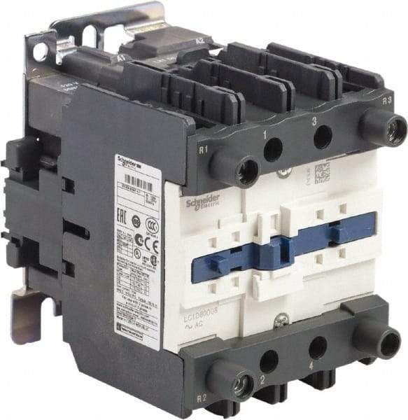 Schneider Electric - 4 Pole, 120 Coil VAC at 50/60 Hz, 125 Amp at 440 VAC, Nonreversible IEC Contactor - Bureau Veritas, CCC, CSA, CSA C22.2 No. 14, DNV, EN/IEC 60947-4-1, EN/IEC 60947-5-1, GL, GOST, LROS, RINA, RoHS Compliant, UL 508, UL Listed - Industrial Tool & Supply