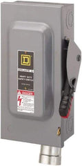 Square D - 60 Amp, 600 VAC, 3 Pole Fused Safety Switch - NEMA 1, 50 hp at 600 VAC (Triple Phase) - Industrial Tool & Supply