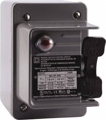 Square D - 3 Poles, 30 Amp, NEMA, Enclosed Toggle Manual Motor Starter - 1 hp at 90 VDC, 10 hp at 460 VAC, 10 hp at 575 VAC, 1-1/2 hp at 230 VDC, 2 hp at 115 VAC, 2 hp at 115 VDC & 7-1/2 hp at 230 VAC, CE, CSA, NEMA 4 & UL Listed - Industrial Tool & Supply