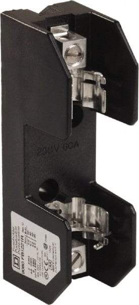 Square D - 1 Pole, 250 Volt, 60 Amp, Surface Mount Fuse Holder - Compatible with R Class Fuse - Industrial Tool & Supply