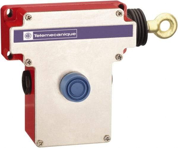 Telemecanique Sensors - 10 Amp, 2NC Configuration, Right Hand Operation, Rope Operated Limit Switch - Pushbutton Reset, Rope Pull, No Pilot Light, 300 VAC - Industrial Tool & Supply
