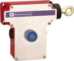 Telemecanique Sensors - 10 Amp, 2NC Configuration, Right Hand Operation, Rope Operated Limit Switch - Pushbutton Reset, Rope Pull, No Pilot Light, 300 VAC - Industrial Tool & Supply
