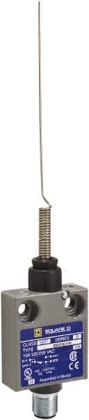 Square D - SPDT, NC/NO, 240 VAC, 4 Pin M12 Male Terminal, Cat Whisker Actuator, General Purpose Limit Switch - 1, 12, 13 NEMA Rating, IP54 IPR Rating, 15 Ounce Operating Force - Industrial Tool & Supply