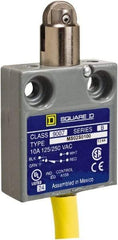 Square D - SPDT, NC/NO, 240 VAC, Prewired Terminal, Roller Plunger Actuator, General Purpose Limit Switch - 1 NEMA Rating, IP20 IPR Rating, 18 Ounce Operating Force - Industrial Tool & Supply