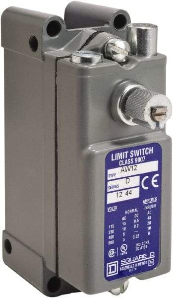 Square D - DPST, 2NC/2NO, 600 VAC, Screw Terminal, Rotary Head Actuator, General Purpose Limit Switch - 1, 2, 4, 12, 13 NEMA Rating, IP65 IPR Rating, Surface Mount - Industrial Tool & Supply