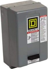Square D - 110 Coil VAC at 50 Hz, 120 Coil VAC at 60 Hz, 27 Amp, NEMA Size 1, Nonreversible Enclosed Enclosure NEMA Motor Starter - 2 hp at 1 Phase, 1 Enclosure Rating - Industrial Tool & Supply