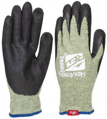 HexArmor - Size M (8), ANSI Cut Lvl A6, Puncture Lvl 3, Nitrile Coated Kevlar Cut Resistant Gloves - 11" Long, Palm Coated, Black, Paired - Industrial Tool & Supply