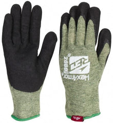 HexArmor - Size L (9), ANSI Cut Lvl A6, Puncture Lvl 3, Nitrile Coated Kevlar Cut Resistant Gloves - 11" Long, Palm Coated, Black, Paired - Industrial Tool & Supply