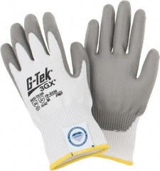 PIP - Size M, ANSI Cut Lvl A4, Cut Resistant Gloves - Palm & Fingers Coated, White/Gray - Industrial Tool & Supply