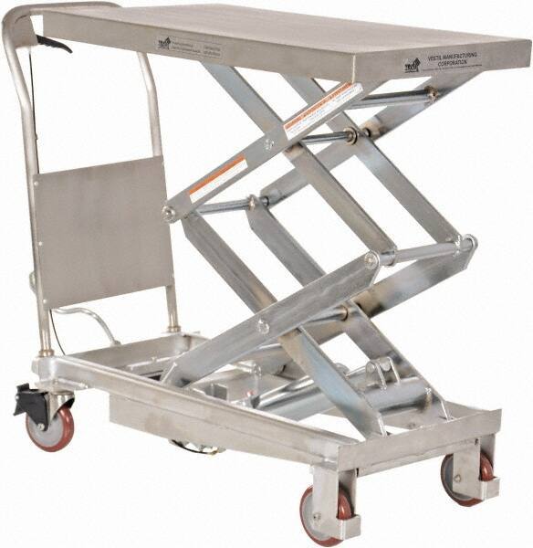 Vestil - 800 Lb Capacity Manual Scissor Elevating Cart - 15-1/2" to 50-3/4" Lift Height, 35-1/2" Platform Length x 20" Platform Width - Industrial Tool & Supply